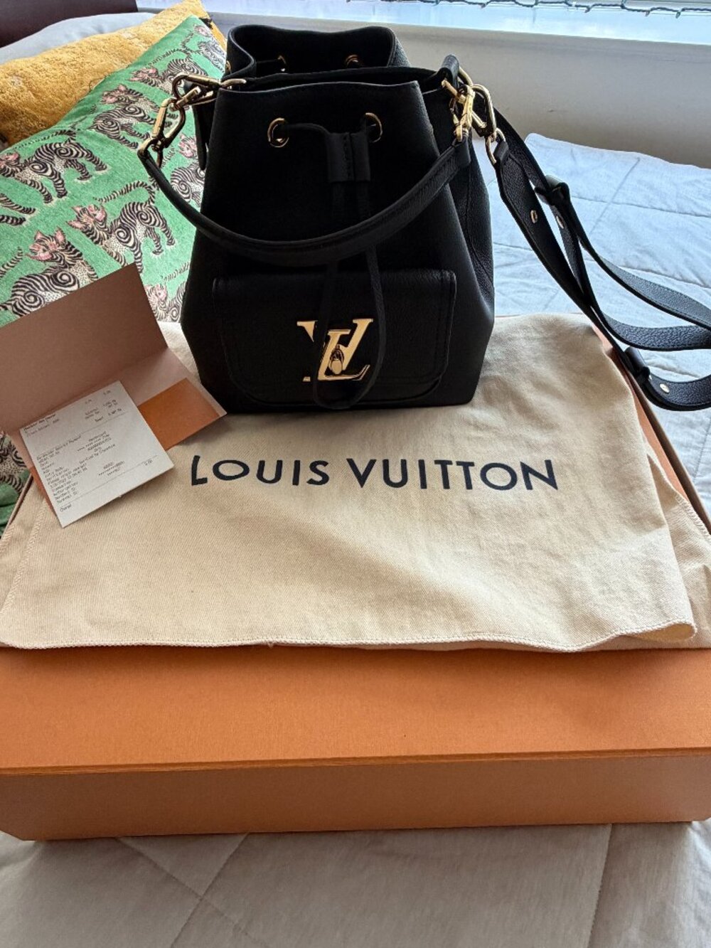 Louis Vuitton Signature Lockme Bucket Bag